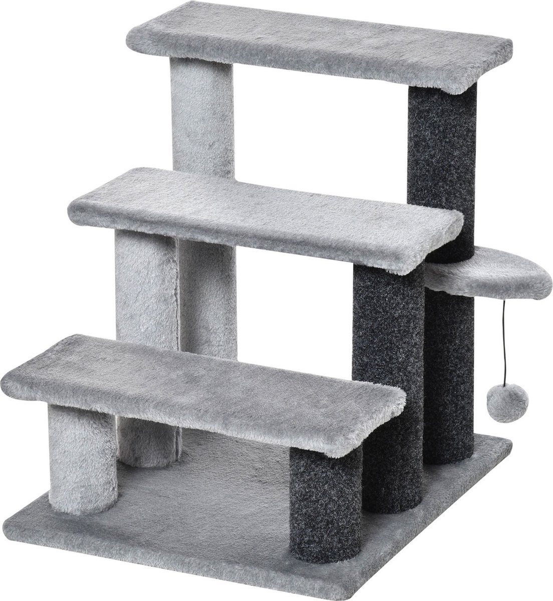Medina Acheson Pet Stairs - Grijs - Spaanplaat, Pluche - 17,71 cm x 15,74 cm x 18,89 cm