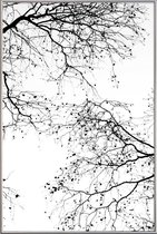 JUNIQE - Poster met kunststof lijst Black Branches 2 -13x18 /Wit &