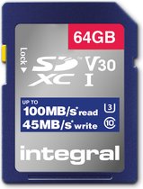 Integral High Speed SDHC/XC V30 UHS-I U3 64GB SD memory card INSDX64G1V30
