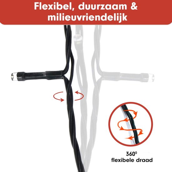 Drie warm witte LED-lampjes op een flexibele zwarte kabel die 360 graden gedraaid kan worden.