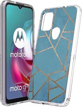 iMoshion Hoesje Geschikt voor Motorola Moto G30 / Moto G20 / Moto G10 Power / Moto G10 Hoesje Siliconen - iMoshion Design hoesje - Blauw / Graphic Blue