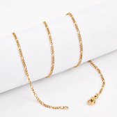 ABkettinkjes - Schakelkettinkje - kettinkje - Gouden ketting - Goud - Gold plated - Verguld - 18K - 42cm