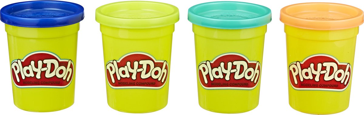 Play-Doh 4-pack Levendige kleuren - Potjes 85 gram - Boetseerklei — afbeelding 9