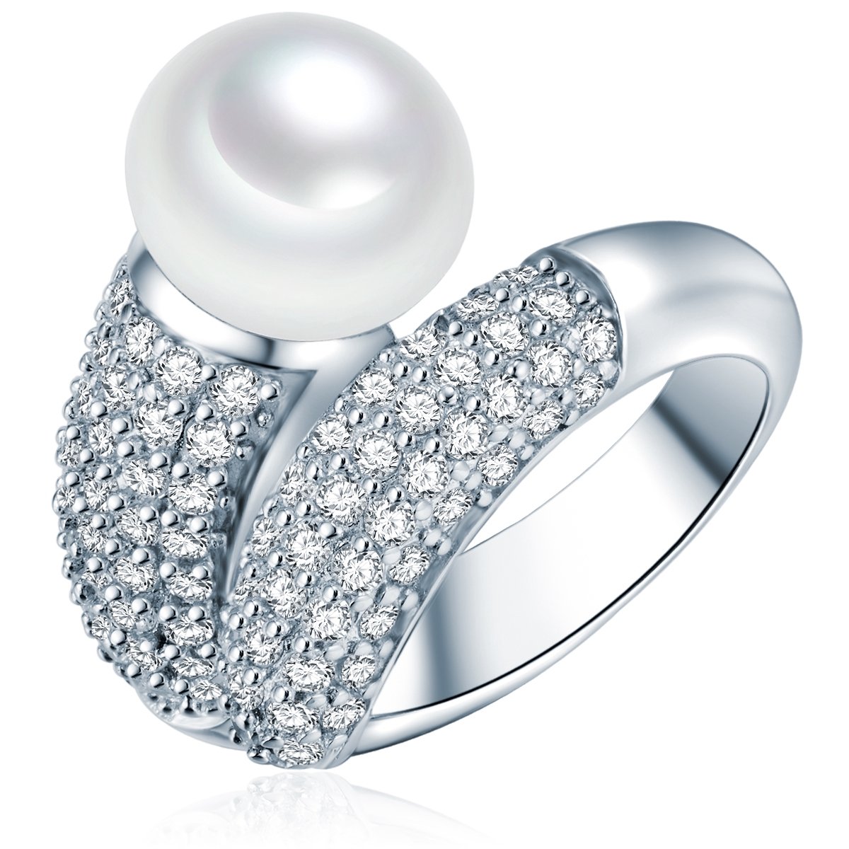 Valero Pearls Parel ring Sterling zilver Gekweekte zoetwaterparels wit