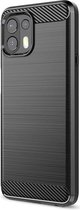 Motorola Edge 20 Lite Hoesje Geborsteld TPU Back Cover Zwart
