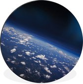 WallCircle - Wandcirkel - Muurcirkel - Aarde vanuit de ruimte - Aluminium - Dibond - ⌀ 90 cm - Binnen en Buiten