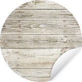 WallCircle - Stickers muraux - Wallpaper Circle - Un mur en bois clair comme fond - 120x120 cm - Wall Circle - Auto Adhésif - Rond Papier Peint Autocollant XXL