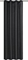 JEMIDI Kant-en-klaar verduisterend gordijn - Gordijn met plooiband 140 x 245 cm - Voor op gordijnen rail - Zwart