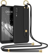 kwmobile Hoesje voor Huawei P20 Pro - Telefoonhoesje met koord en handgreep - Hoes voor smartphone in zwart