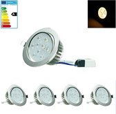 ECD Germany 4er Pack LED inbouwspots 9W 230V - Rond Ø13,5cm - 621 Lumen - Warm wit 3000K - 30° draaibaar - IP44 - Plafondinbouwarmatuur Plafondinbouwspots