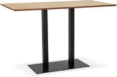 Alterego Hoge design tafel 'ZUMBA BAR' van natuurlijk afgewerkt hout met zwarte metalen poot - 180x90 cm