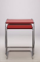 B 97 bijzettafel - getopcoat rood - klein 34,5 x 42,5 cm