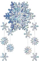 2x stuks 3D sneeuwvlok hangdecoratie