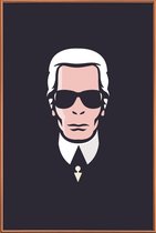 JUNIQE - Poster met kunststof lijst Lagerfeld -20x30 /Wit & Zwart