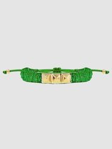 Kralen Armband Gouden Studs Groen