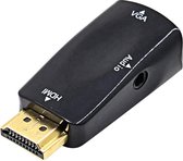 Garpex® HDMI naar VGA Adapter met Audio - HDMI naar VGA Kabel met Audio - Full HD 1080p - Zwart