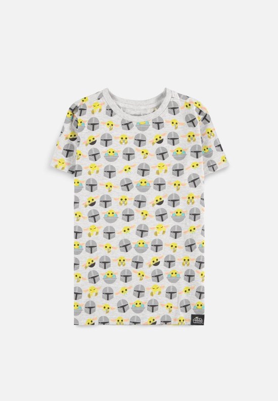 Star Wars - The Mandalorian All Over Print Kinder T-shirt - Kids 122 - Grijs