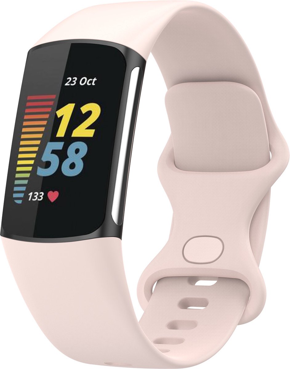 123watches sport band - pink sand - SM - Geschikt voor Fitbit Charge 5 & 6
