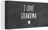 Canvas Schilderij Spreuken - Quoes I Love Grandma - Moederdag cadeautje - Oma - 80x40 cm - Wanddecoratie