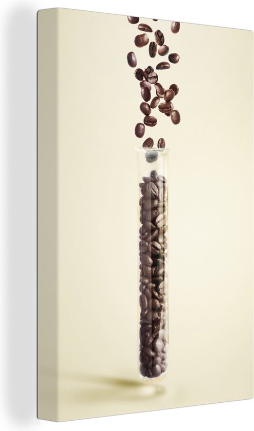 Tableau sur Toile Chute de grains de café dans un tube - 120x180 cm - Décoration murale XXL