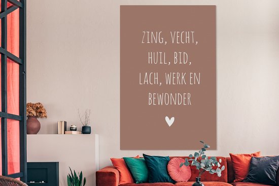 Canvas Schilderij Spreuken - Zing vecht huil bid lach werk en bewonder