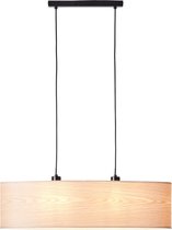 Brilliant lamp Romm hanglamp 2-vlams ovaal hout licht / zwart, 2x A60, E27, 52W, kabel inkortbaar / in hoogte verstelbaar