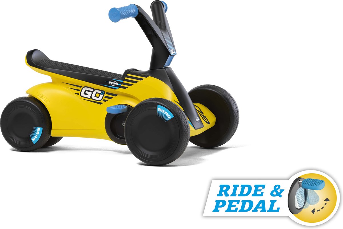 BERG GO2 SparX Loopauto en Trapauto - Speelgoed vanaf 1 jaar - Uitklapbare pedalen - 10 tot 30 maanden - Geel — afbeelding 11