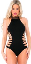 SLIT NSPIN BODYSUIT Zwart, OS