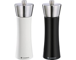 Zout- en pepermolen Zassenhaus Augsburg - 18cm - Zwart Wit - Set