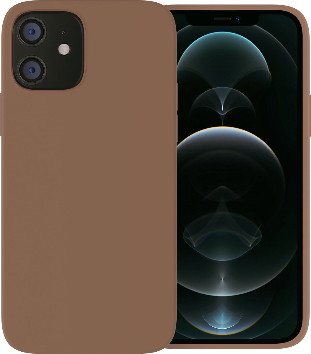Ceezs telefoonhoesje geschikt voor Apple iPhone 12 / 12 Pro hoesje siliconen - backcover - optimale bescherming - Bruin
