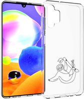 iMoshion Design hoesje voor de Samsung Galaxy A32 (5G) - Serious Request - Line art luiaard - Zwart