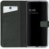 Samsung Galaxy S21 Hoesje met Pasjeshouder - Selencia Echt Lederen Booktype - Groen