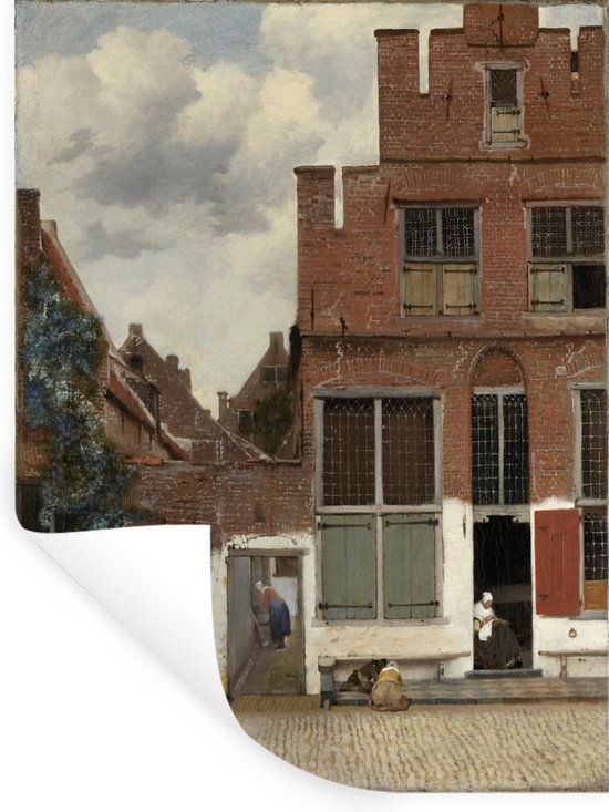 Foto: Muurstickers sticker folie het straatje johannes vermeer 60x80 cm plakfolie muurstickers kinderkamer zelfklevend behang zelfklevend behangpapier stickerfolie