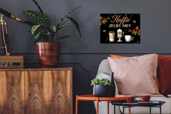 Stickers Stickers muraux - Café - Mugs - Citations - 40x30 cm - Feuille adhésive - Cadeau pour femme - Cadeau pour mari