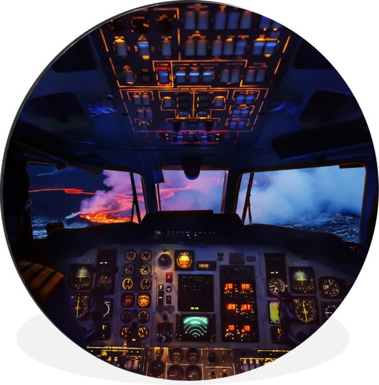 WallCircle - Wall Circle - Wall Circle - Cockpit - Nuit - Siècle des Lumières - Aluminium - Dibond - 60x60 cm - Intérieur et Extérieur