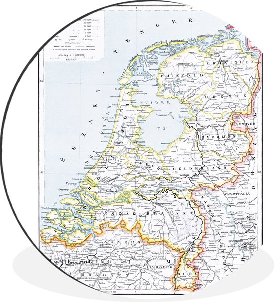 WallCircle - Wandcirkel - Muurcirkel - Landkaart - Vintage - Nederland -  Aluminium -... | bol