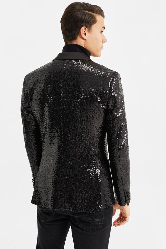 liaddkv Jasje voor heren, sportief, regular blazer, kostuumjas van pailletten, modieus, glitterjas, colbert voor bruiloft, eindexamenfeest, feest, groen, L