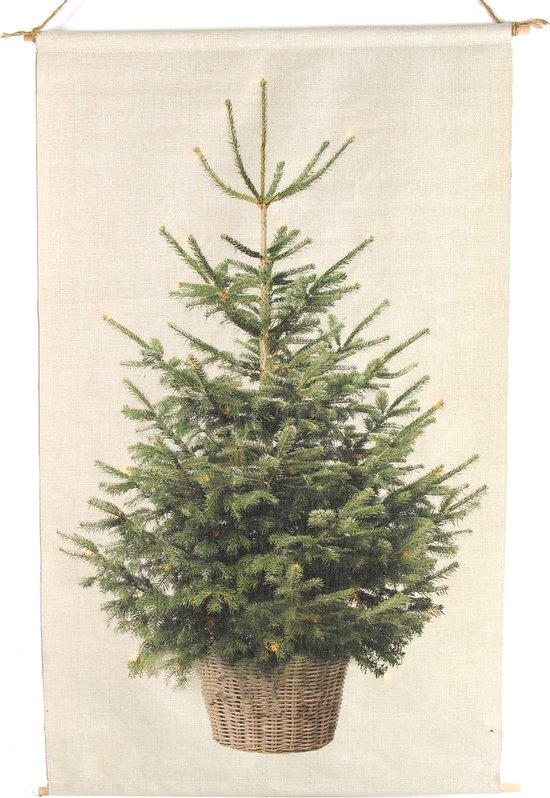 Countryfield Wanddoek Kerstboom met LED - 60 x 110 cm | bol.com