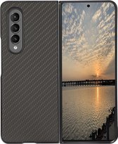 Samsung Galaxy Z Fold 3 hoesje - MobyDefend Carbonlook Backcover - Zwart - GSM Hoesje - Telefoonhoesje Geschikt Voor: Samsung Galaxy Z Fold 3