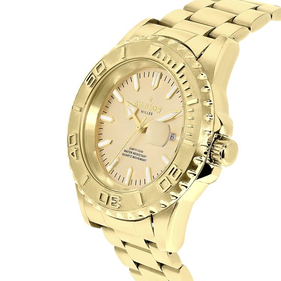 Gierzijia Herenhorloge, roestvrij stalen band, lichtgevende horloge, kalender, polshorloge, casual zakelijk, kwartshorloge, cadeau voor vader, man en broers, B, One Size