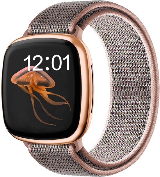Strap-it Nylon smartwatch bandje - geschikt voor Fitbit Sense / Fitbit Versa 3