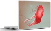 Laptop sticker - 10.1 inch - Twee rode kwallen in het water - 25x18cm - Laptopstickers - Laptop skin - Cover