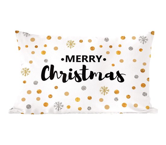 Sierkussens - Kussentjes Woonkamer - 60x40 cm - Spreuken - Goud - Kerst - Quotes - Merry Christmas - Kerstversiering - Kerstdecoratie voor binnen - Woonkamer