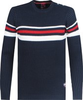 Wildstream - Heren Trui -  Grof gebreid - Navy Wit Rood