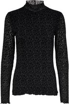 Only T-shirt Onlmolly Flock L/s Highneck Top Jrs 15264694 Black/leo Dames Maat - L