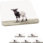 Onderzetters voor glazen - Geit - Dieren - Kinderen - Jongens - Meisjes - 10x10 cm - Glasonderzetters - 6 stuks