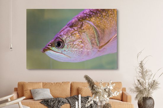 Tableau sur toile Truite aux couleurs brillantes - 180x120 cm - Décoration murale XXL