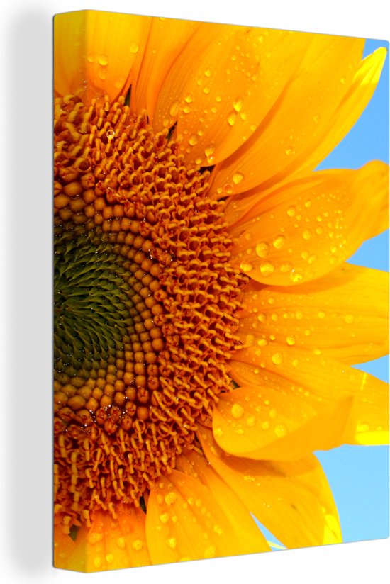 Tableau sur toile Gros plan d'un tournesol - 120x160 cm - Décoration murale XXL