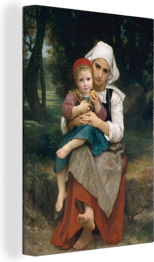 Toile Peinture Bacchante - peinture de William-Adolphe Bouguereau - 80x160 cm
