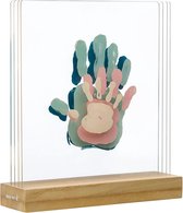 Baby Art Family Prints Verf Handafdrukken op Glas | Houten Staander